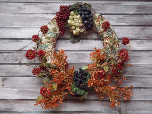 Grape Flower Fall Door Wreath