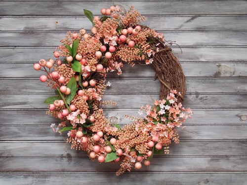 Peach Coloured Large Fall Wreath