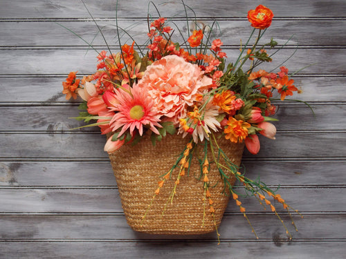Indoor Wreath Flowers Coral