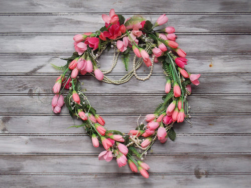 Pink Indoor Spring, Summer Small Wreath