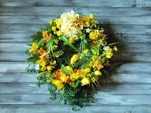 Large Yellow Door Wreath