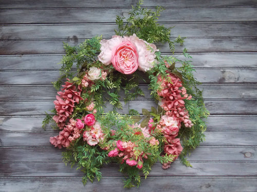 Large Pink Door Wreath