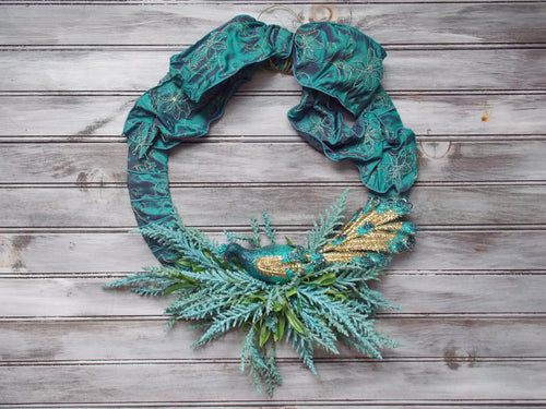 Green Indoor Peacock Wreath