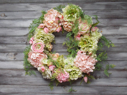 Pink Oversized Door Flower Wreath