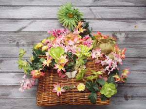 Vintage Basket Door Wreath
