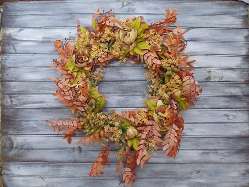 Large Fall Flowers Wreath